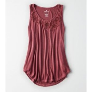 American Eagle Soft and Sexy Tank with Embroidery